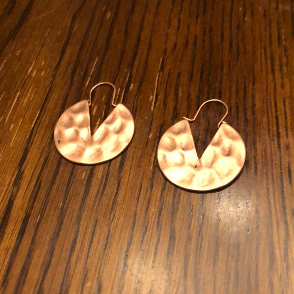 Hammered Copper Earrings